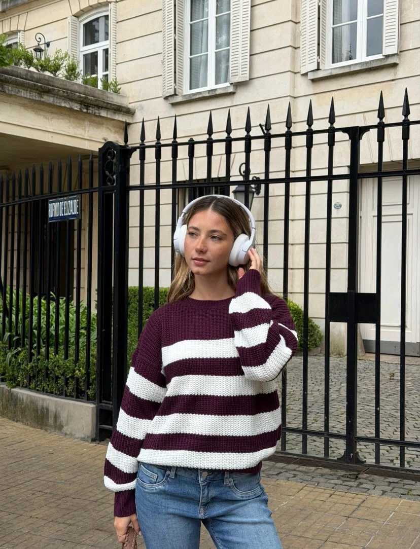 fall outfits with sweater 2026 Bold Stripes and Everyday Denim