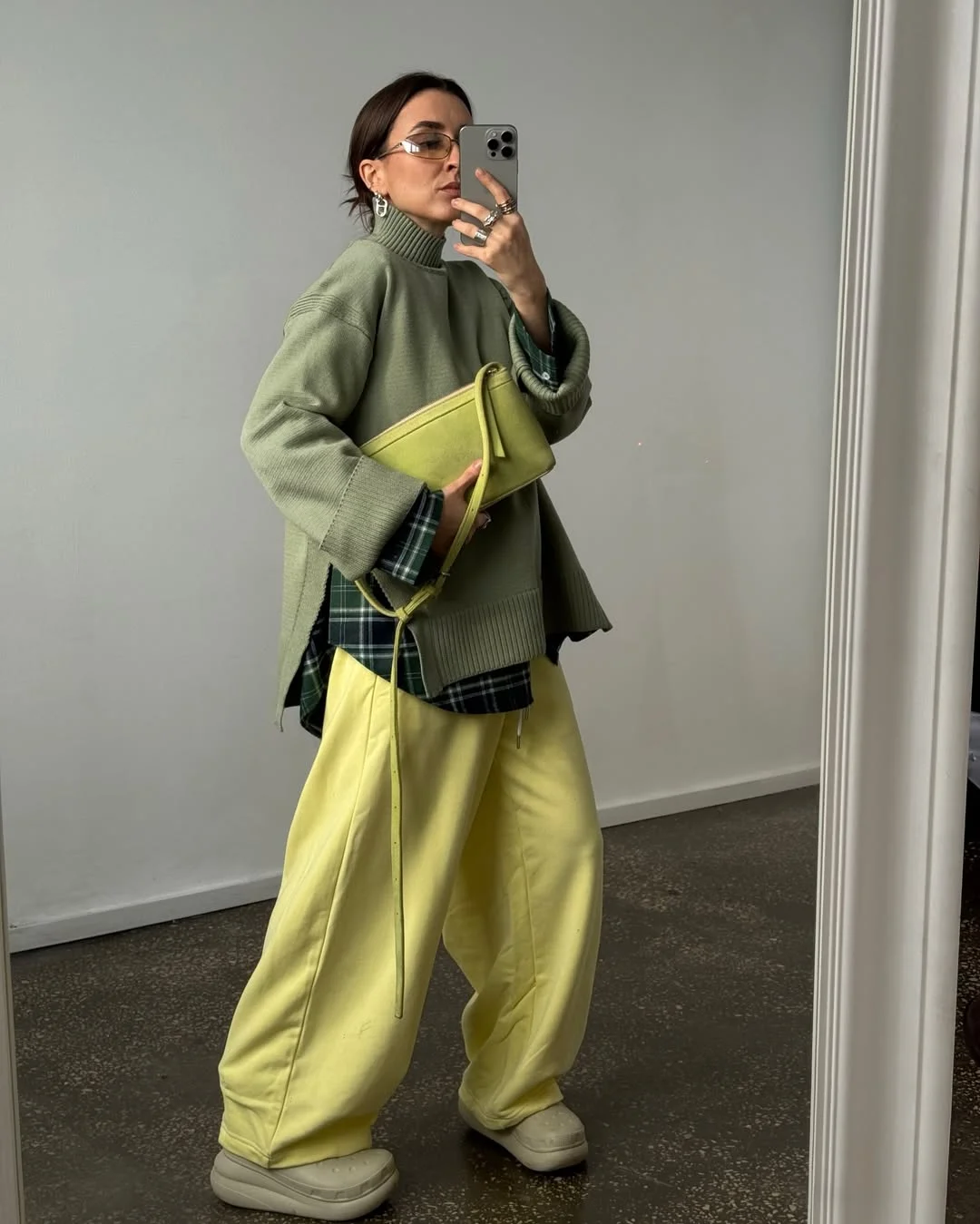 fall outfits with sweater 2026 Modern Layers In Soft Green Tones