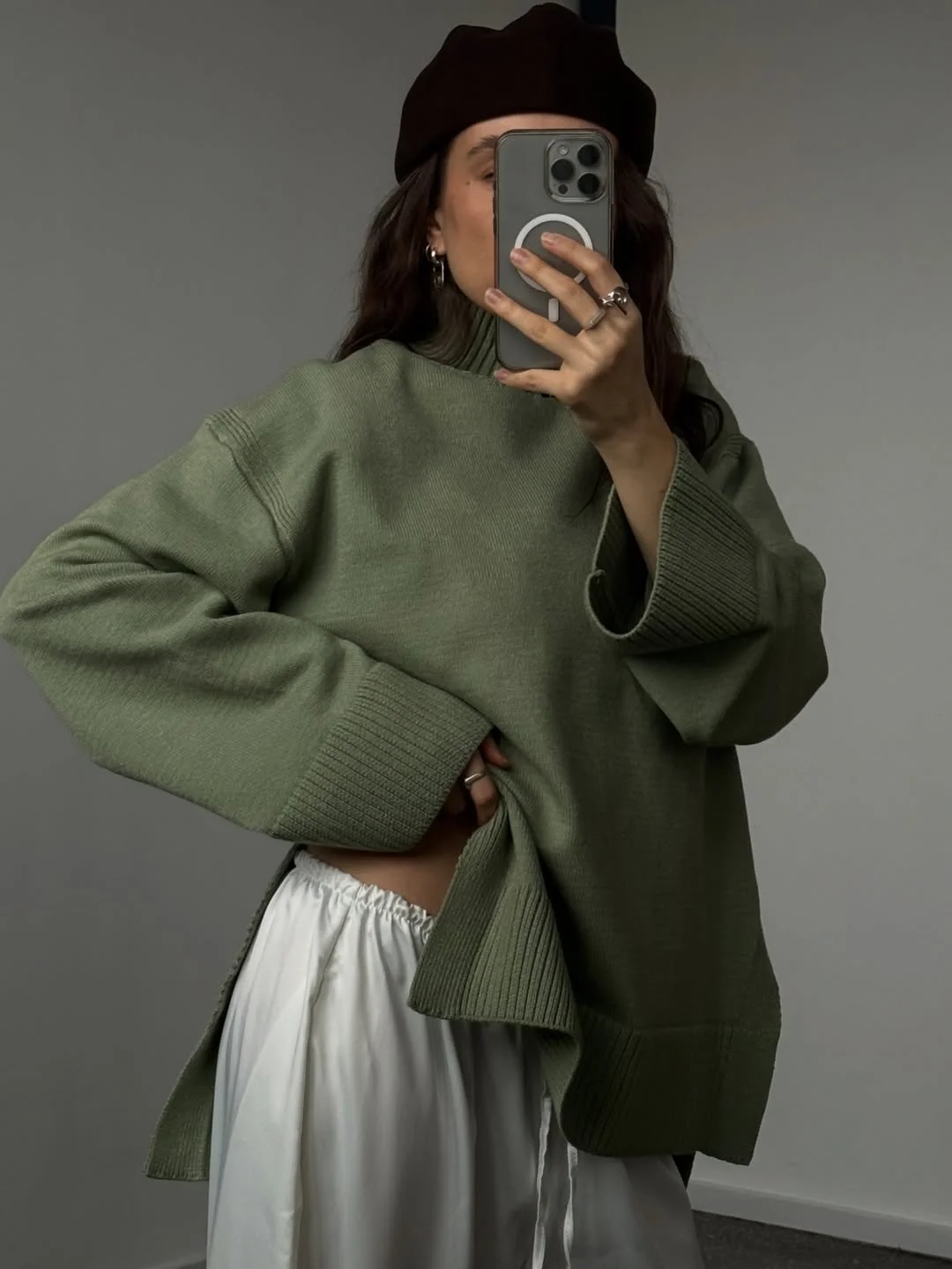fall outfits with sweater 2026 Relaxed Sage Sweater With Effortless Elegance