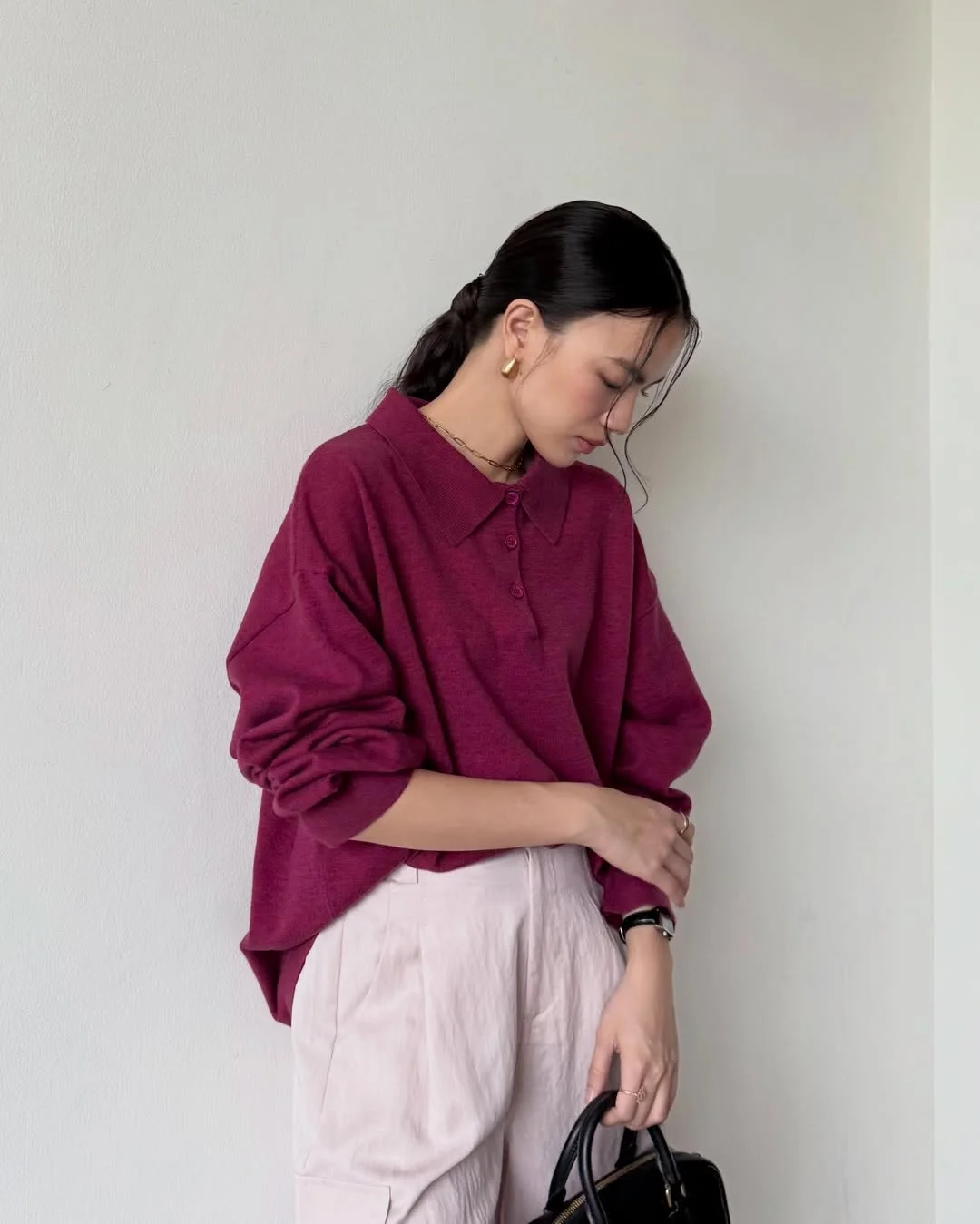 fall outfits with sweater 2026 Berry Tones and Soft Tailoring