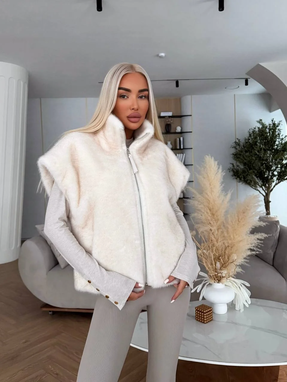 fall outfits with vests 2026 Soft Neutral Vest for a Cozy Luxe Look