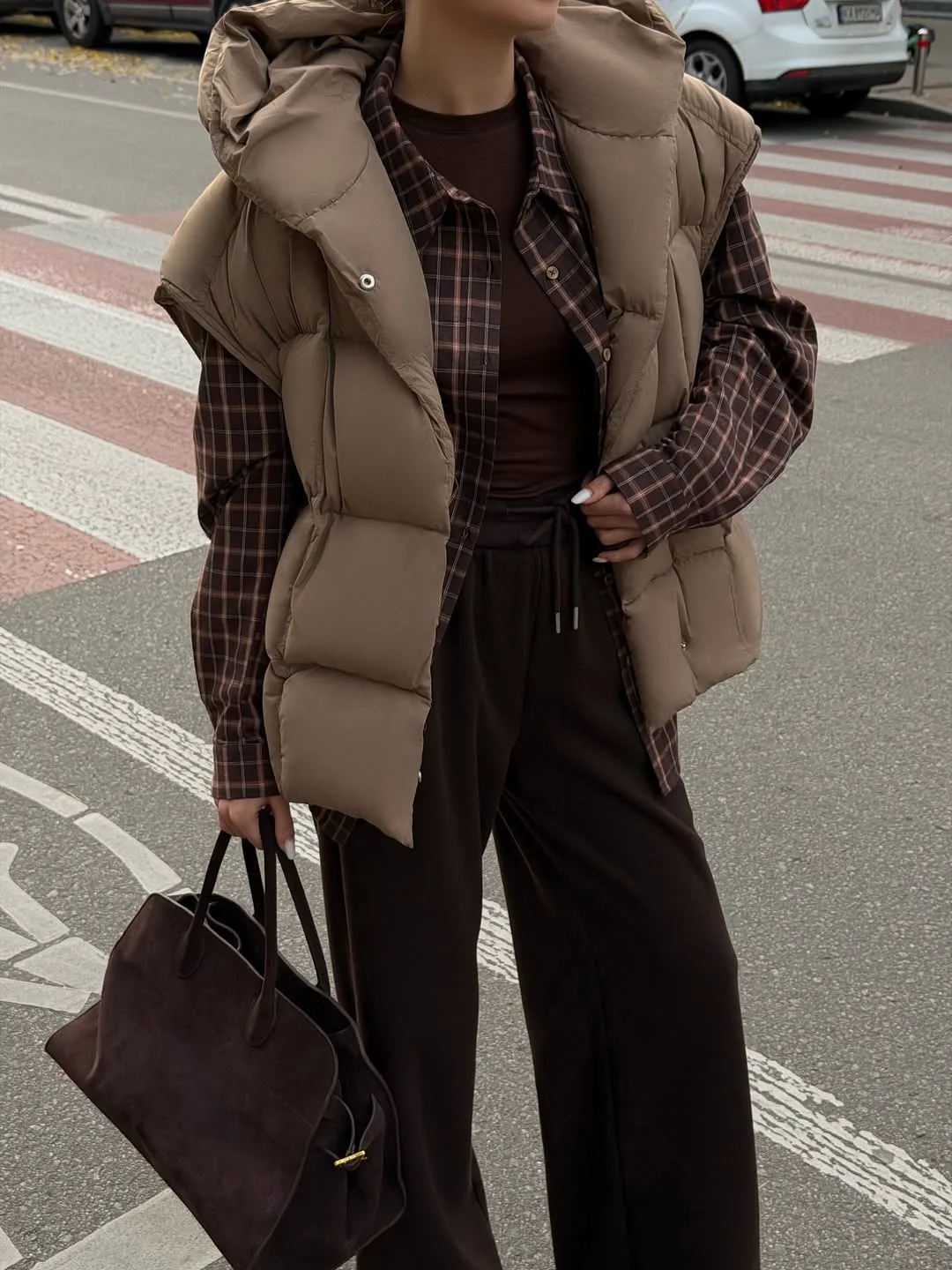 fall outfits with vests 2026 Chocolate Layers for Crisp Autumn Streets