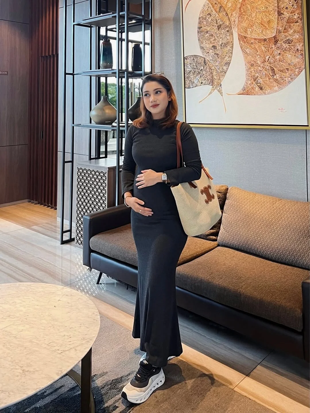 fall pregnancy outfits 2026 Effortless Knit Dress for Everyday Elegance