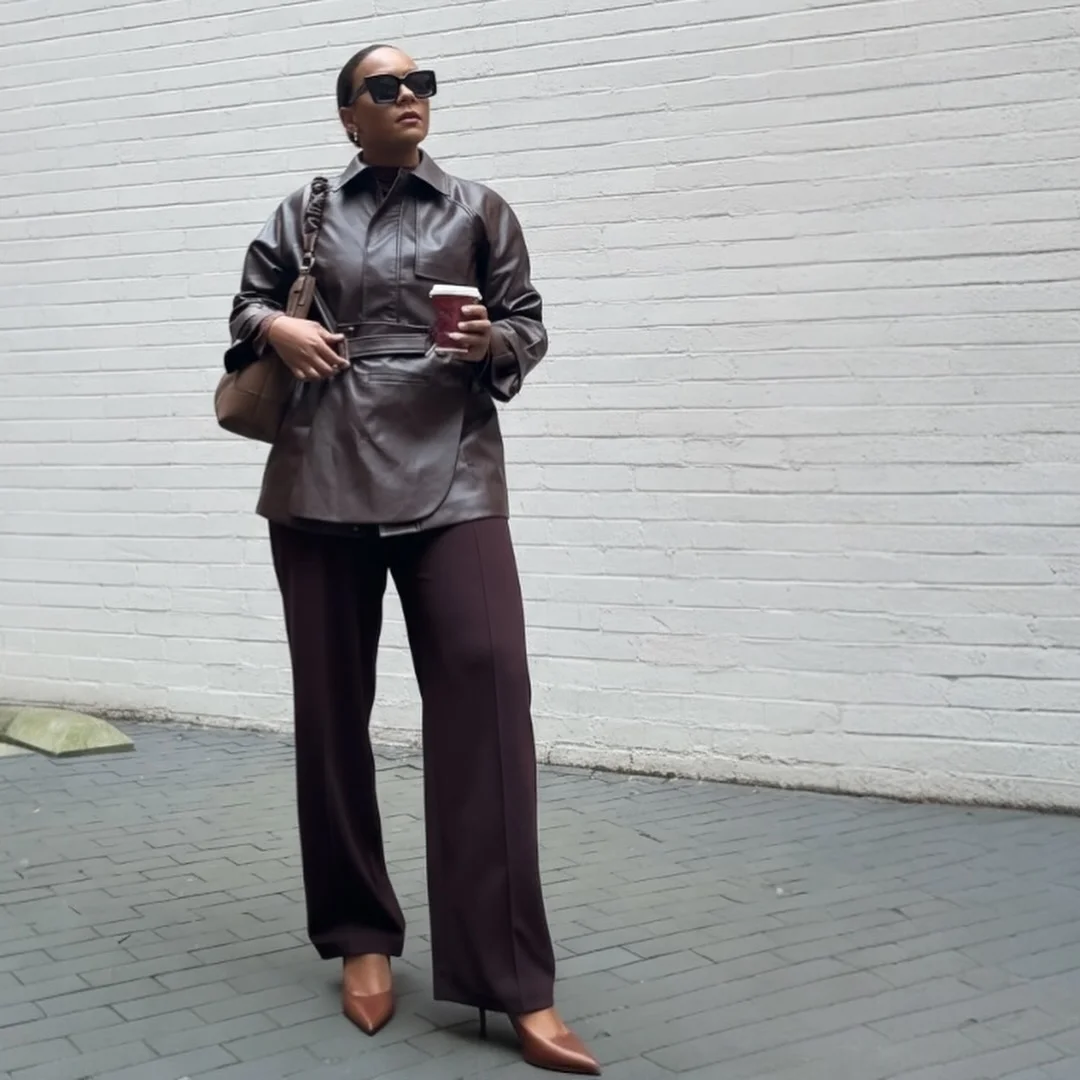 fall smart casual office outfits women 2026 Rich Espresso Tones for a Powerful Office Presence
