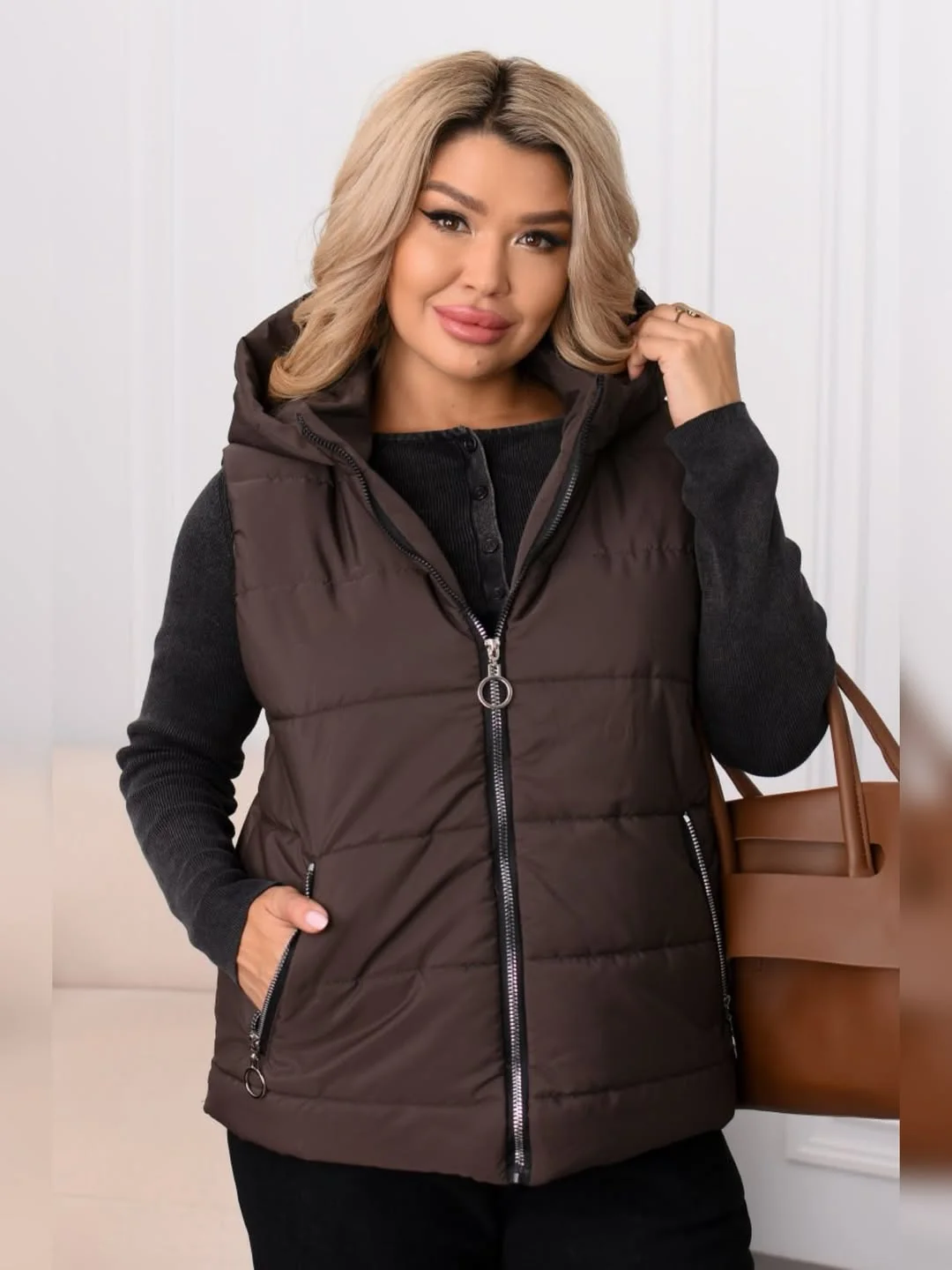fall vest outfits for women 2026 Rich Brown Puffer for Everyday Wear