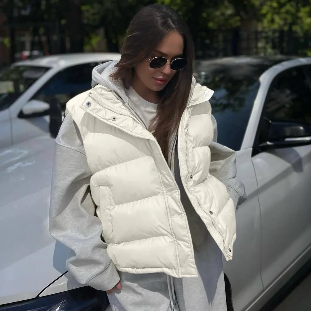 fall vest outfits for women 2026 Sporty White Puffer Layers for Everyday Comfort