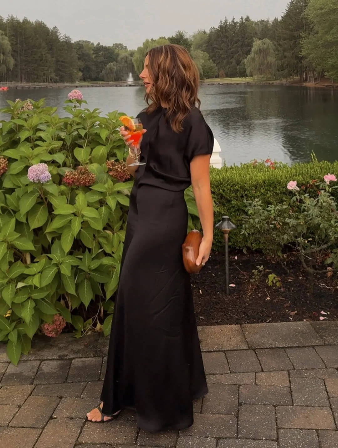 fall wedding guest dress 2026 Minimalist Black Satin for Evening Wedding Sophistication