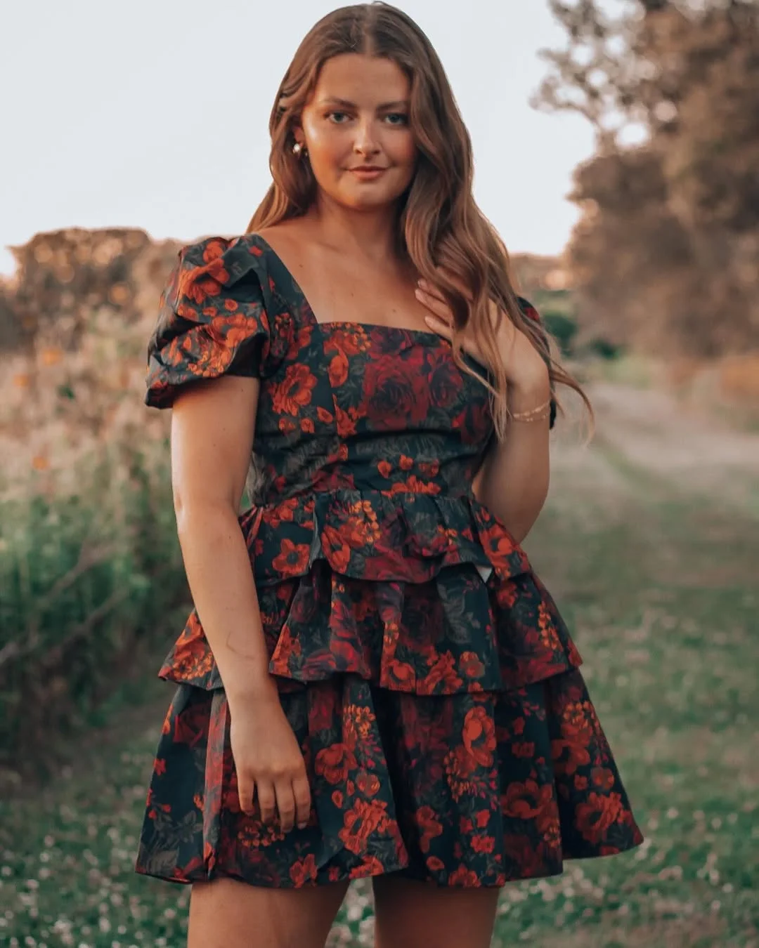 fall wedding guest dress 2026 Dark Floral Romance for a September Garden Wedding