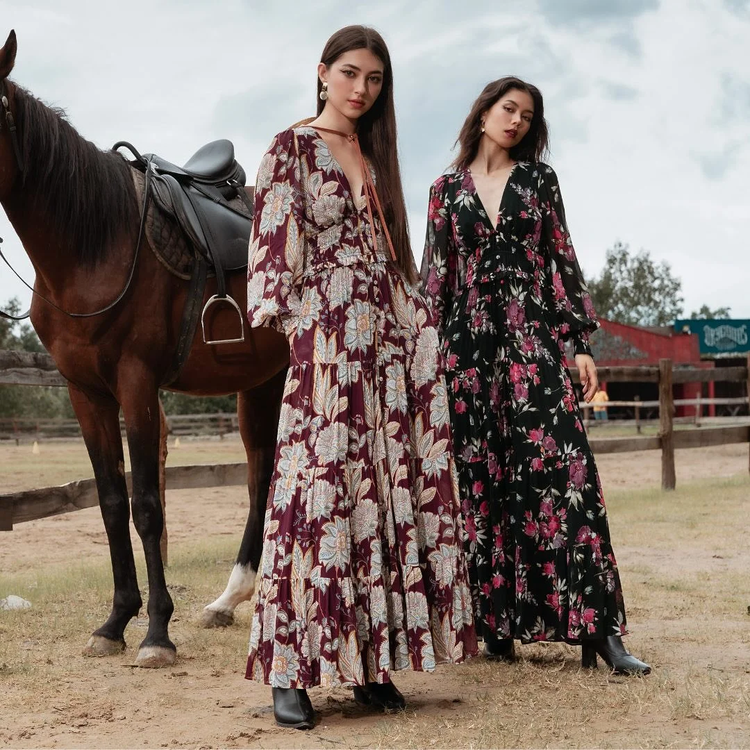 fall wedding guest dress 2026 Bohemian Floral Maxi Dresses for Rustic Fall Weddings