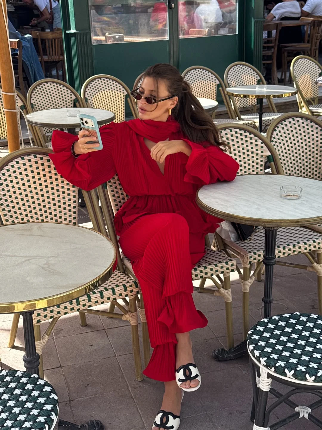 july fashion trends 2026 Bold Scarlet Pleats For City Days