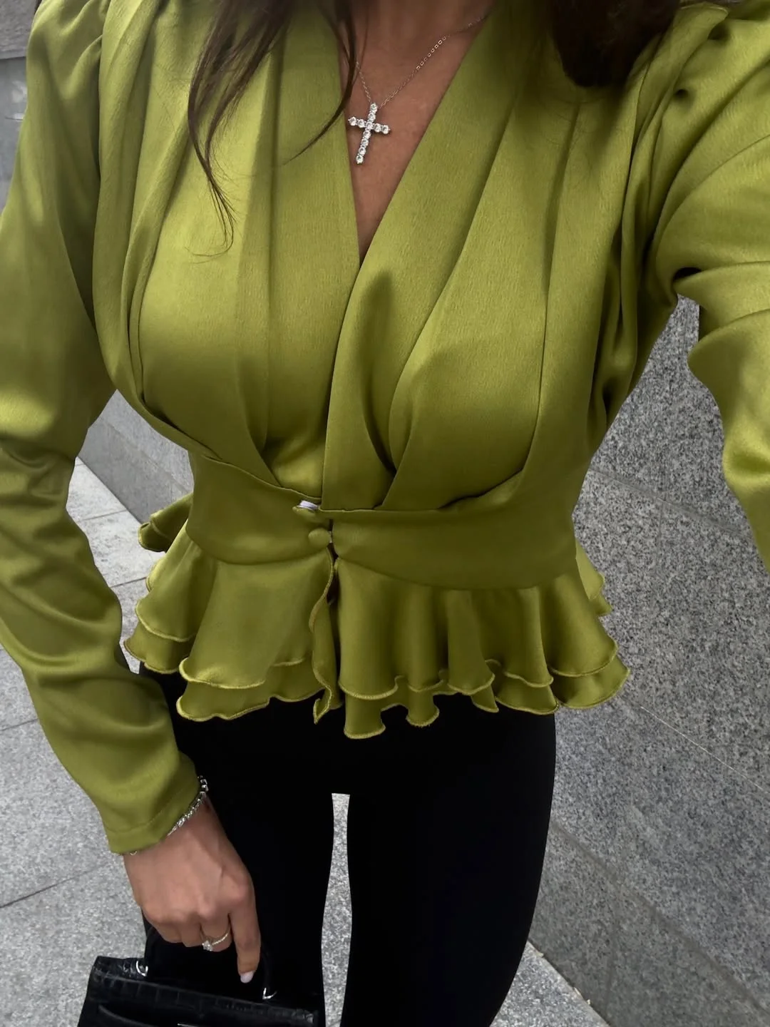 july fashion trends 2026 Olive Green Peplum Sophistication
