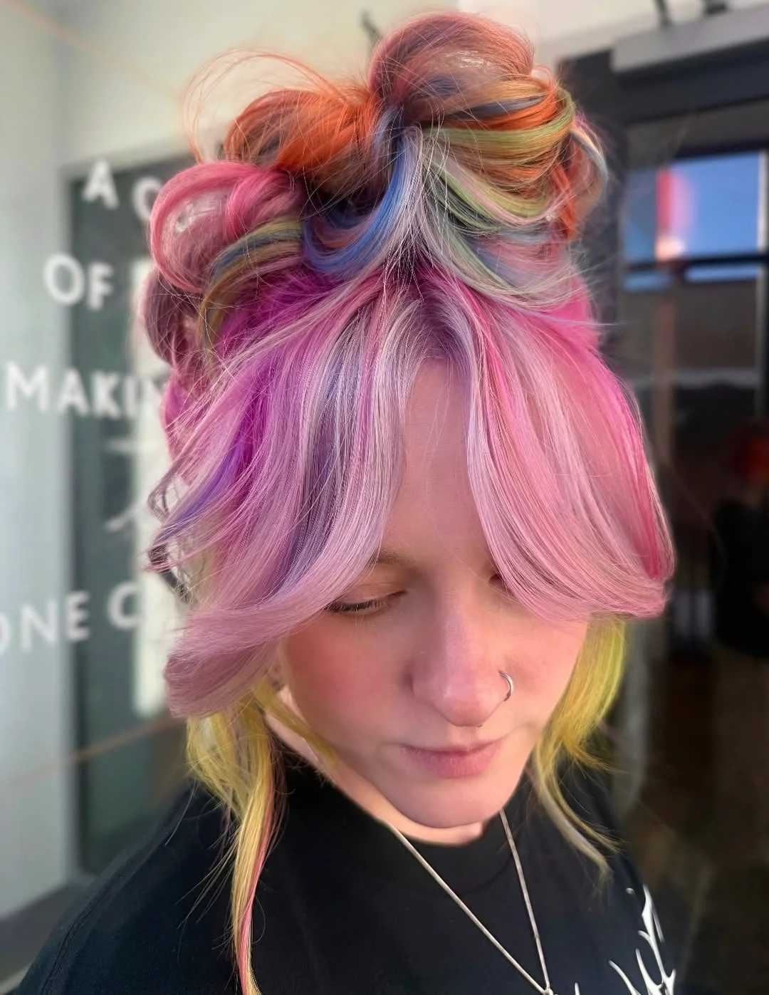 july hair colour ideas 2026 Cotton Candy Rainbow Dimension
