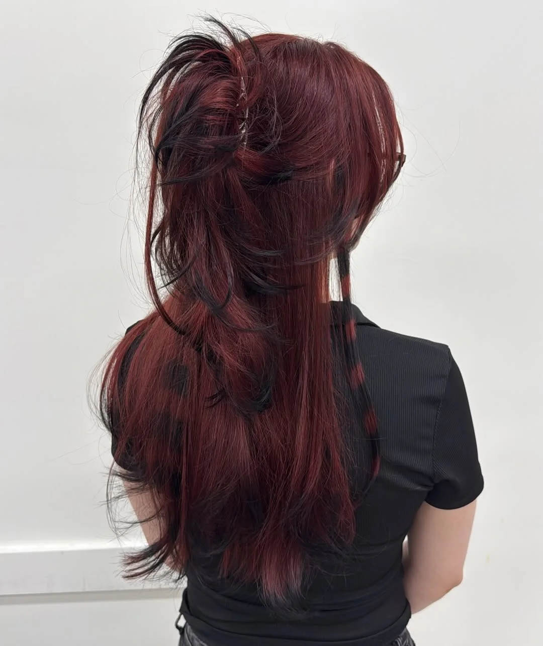 july hair colour ideas 2026 Midnight Cherry Layers