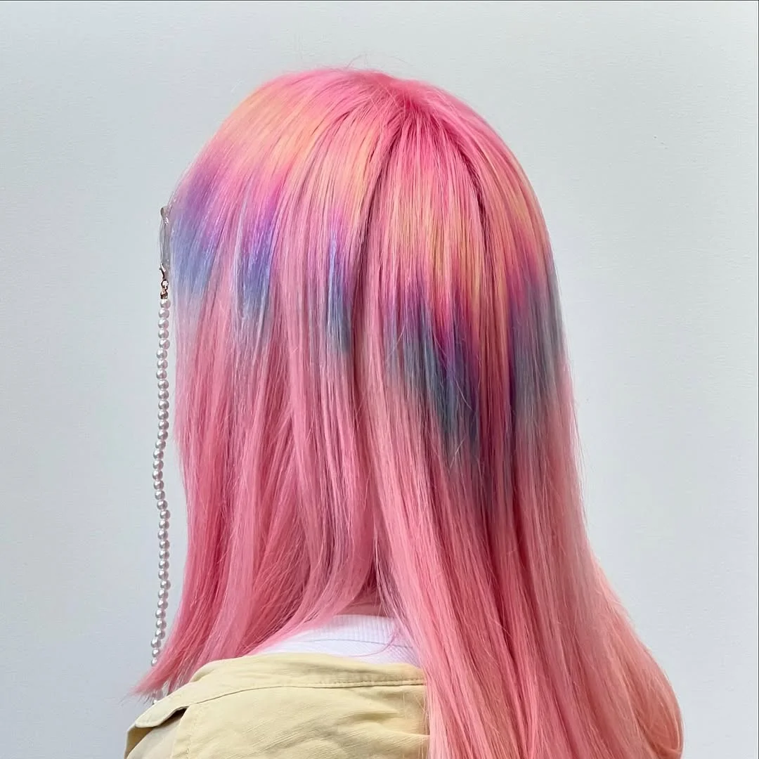 july hair colour ideas 2026 Pastel Pink Watercolor Melt