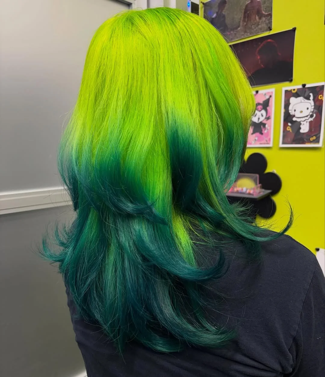 july hair colour ideas 2026 Electric Lime Shadow Melt