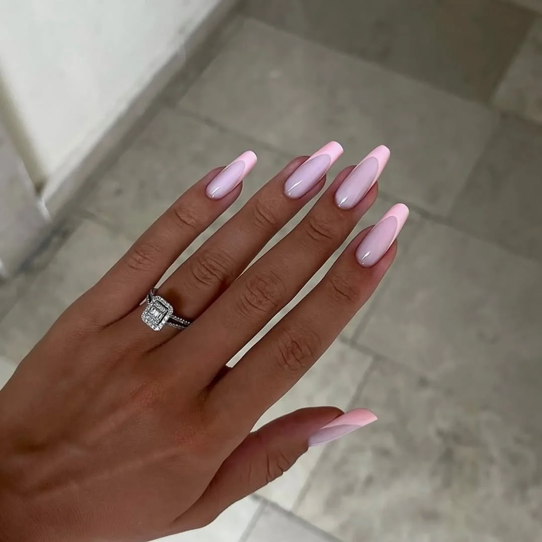 july nail colours ideas 2026 Soft Pink Contour Nails That Never Go Out of Style