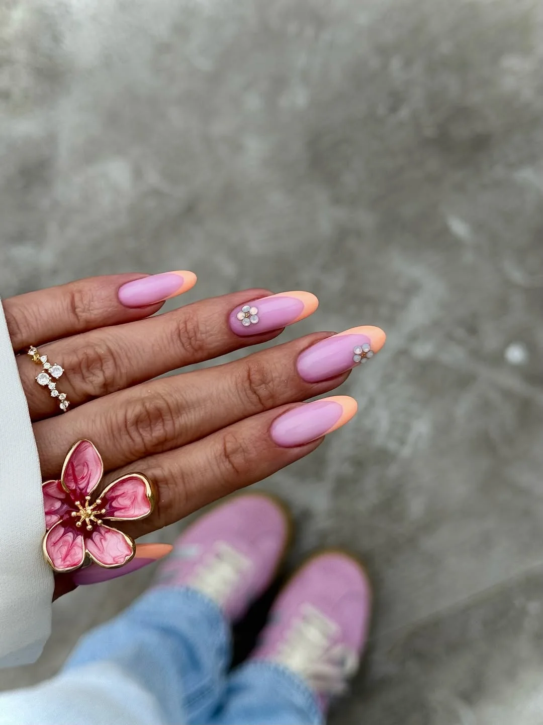 july nail colours ideas 2026 Peach Sorbet French Tips for Late Summer Days
