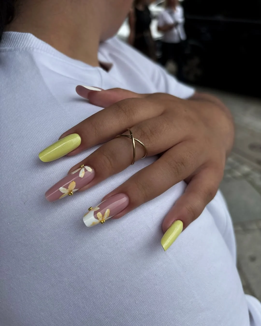july nail colours ideas 2026 Butter Yellow Florals for Mid Summer Romance