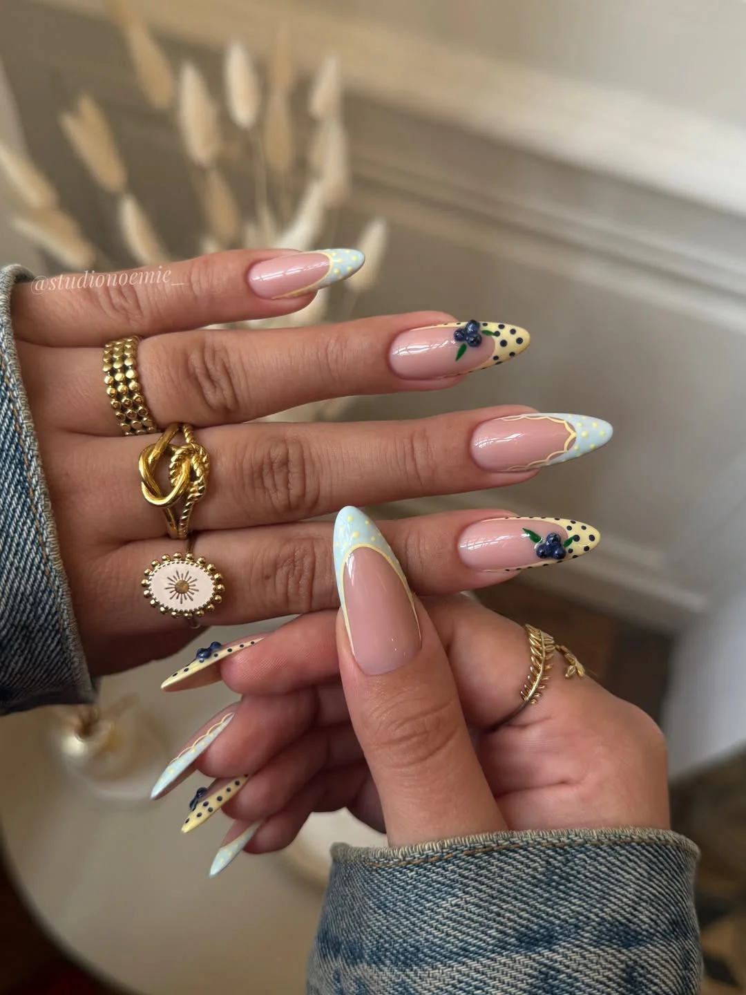 july nail colours ideas 2026 Blueberry French Tips for a Cottagecore Summer