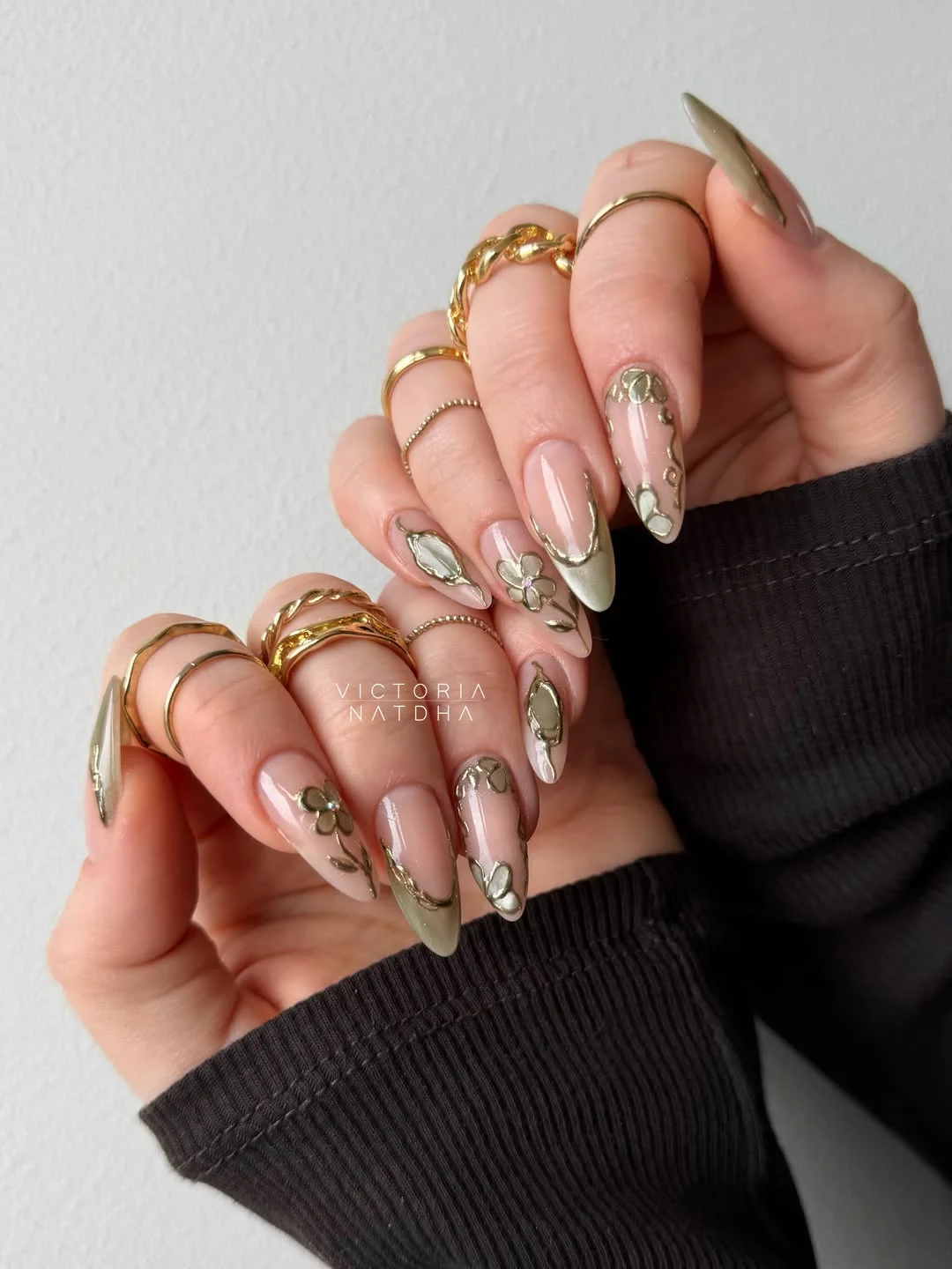 july nail colours ideas 2026 Olive Green Botanical Nails