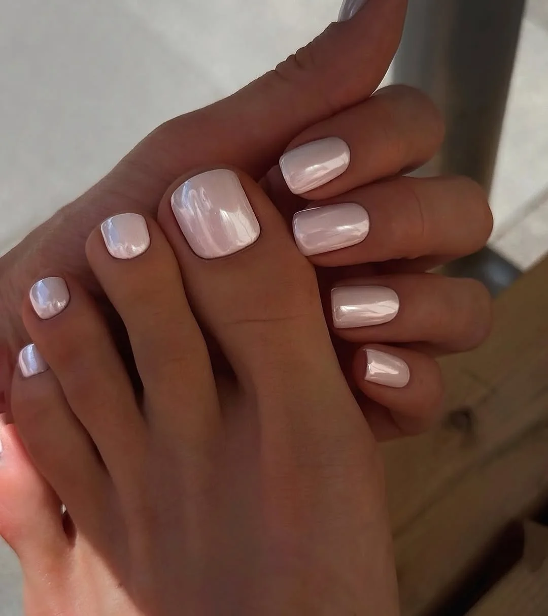 july nails design ideas 2026 Milky Pearl Nails That Catch the July Light