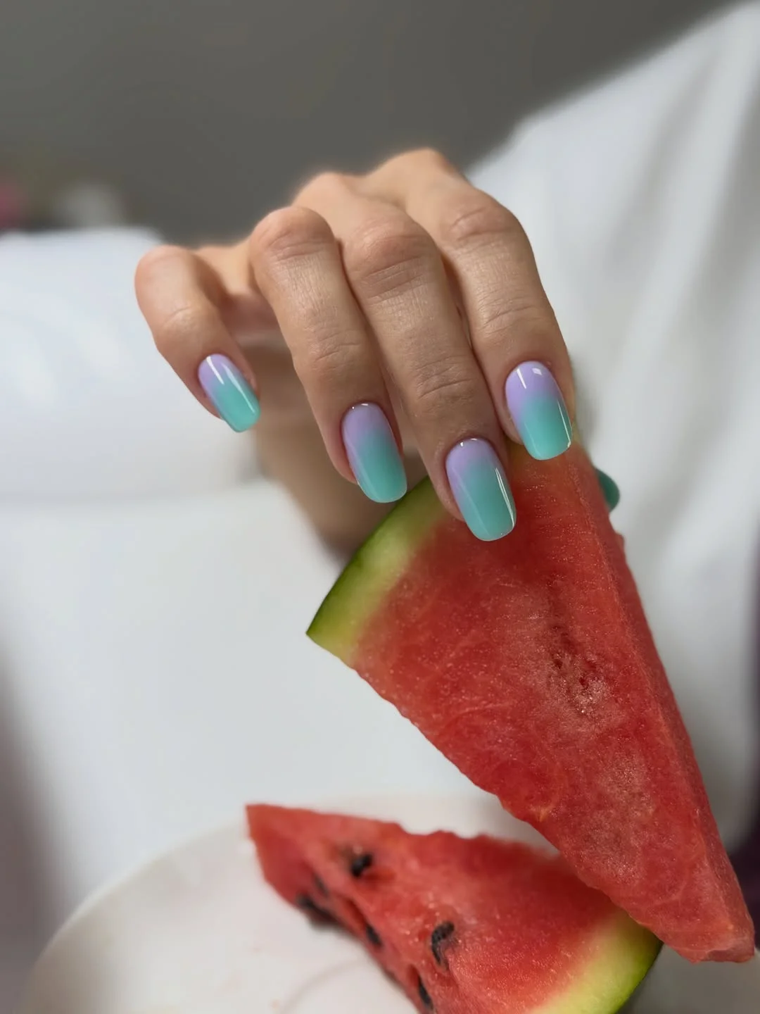 july nails design ideas 2026 Pastel Ombre Nails Inspired by Summer Skies