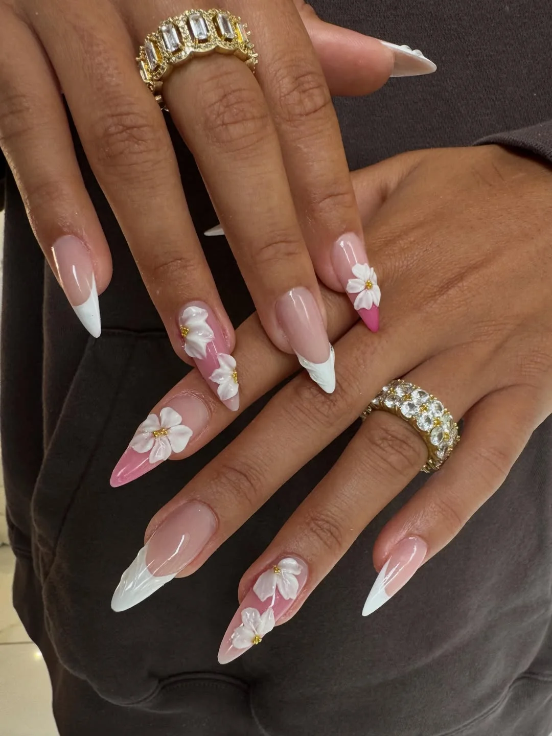 july nails design ideas 2026 Floral Accent Nails for a Romantic Summer Statement