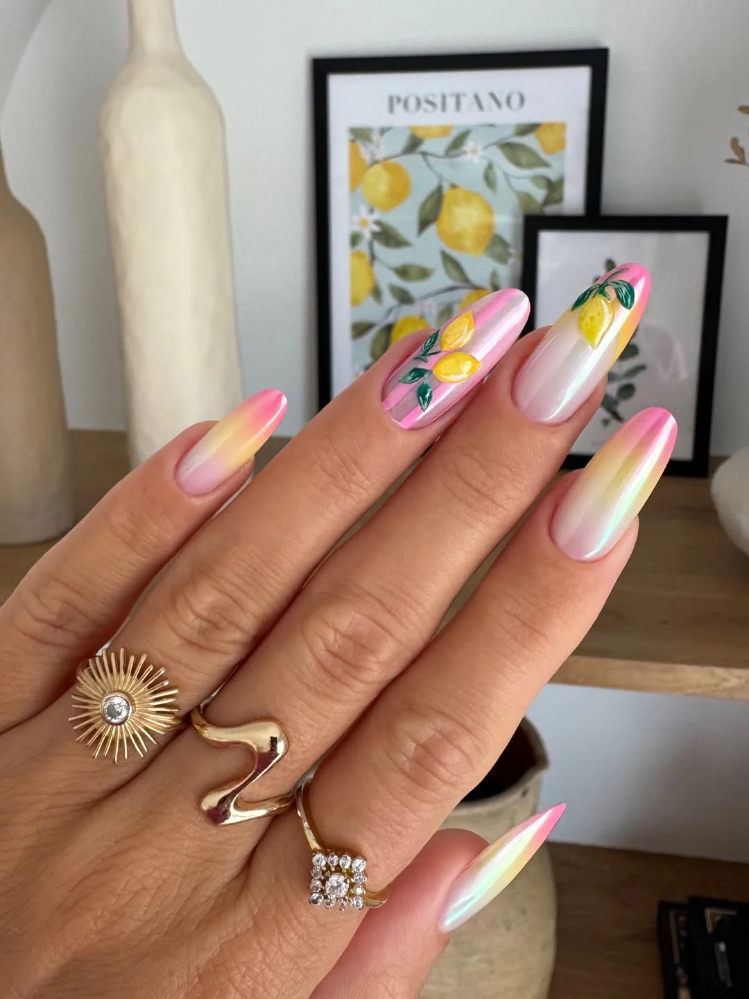 july nails design ideas 2026 Pastel Lemonade Aura Nails