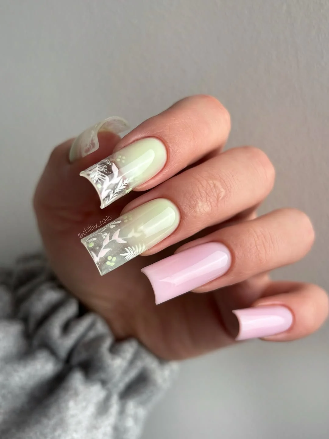 july nails design ideas 2026 Fresh Botanical French Tips
