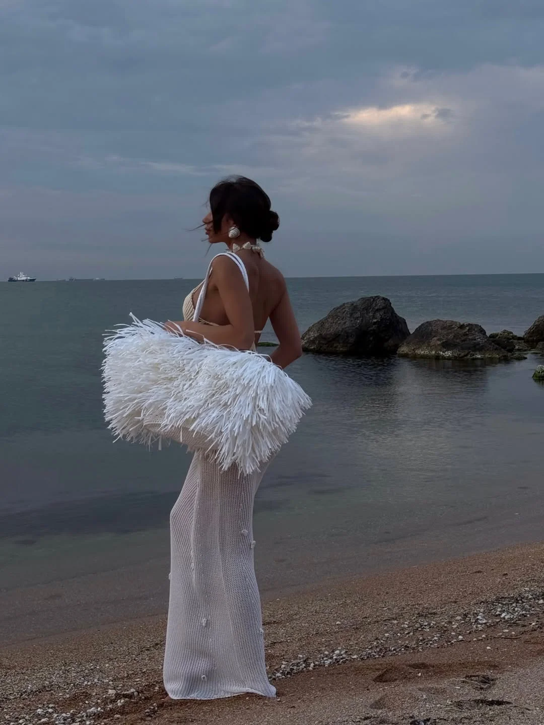 july outfits ideas 2026 Coastal Glamour in Soft White Textures