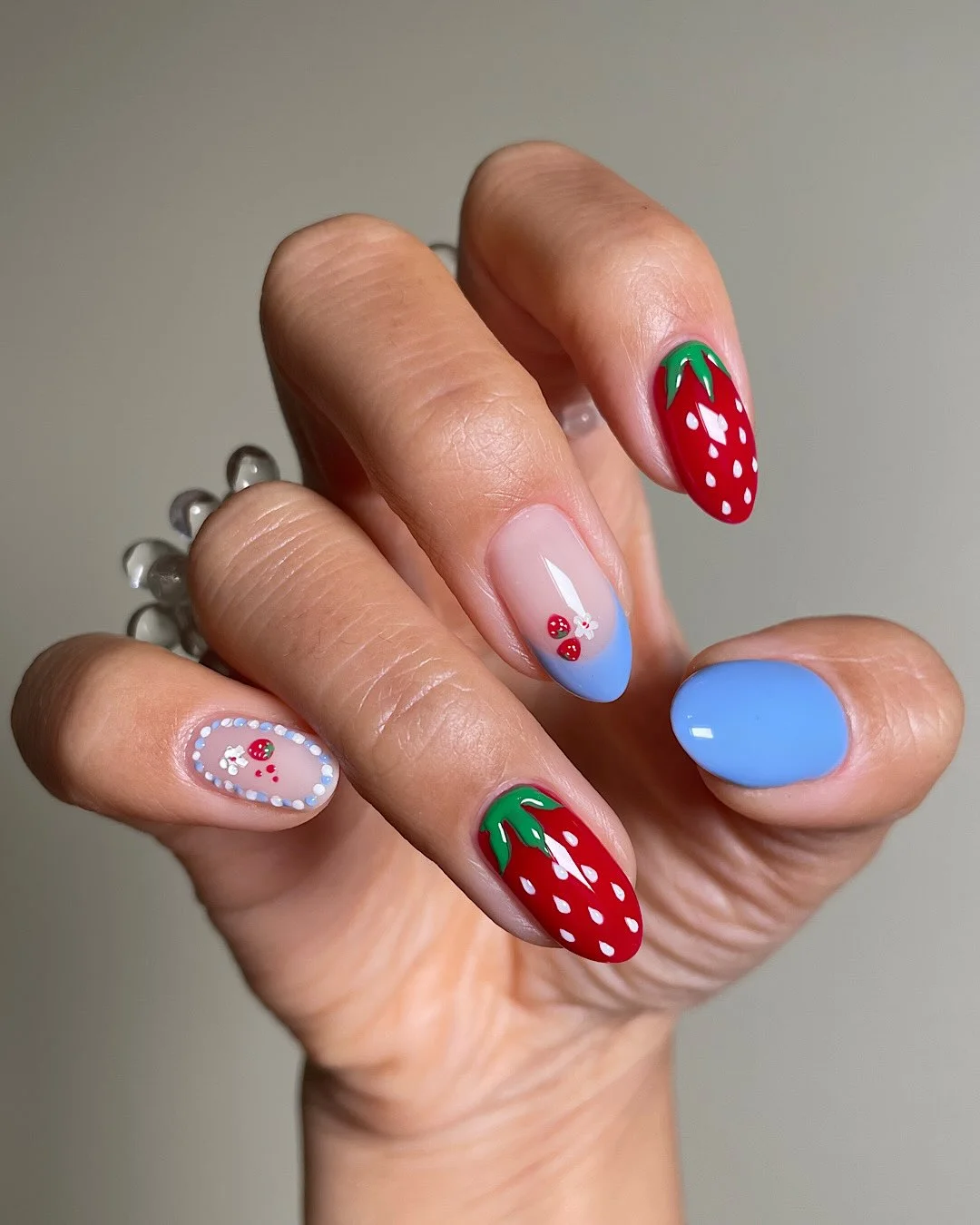 june manicure ideas 2026 Sweet Strawberry Fields For June