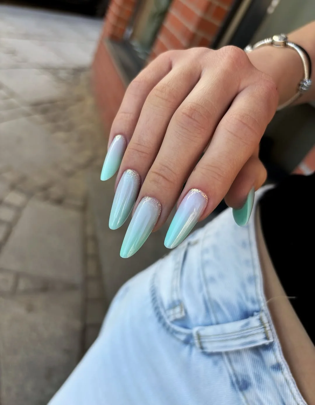 june manicure ideas 2026 Mint Ombre Elegance