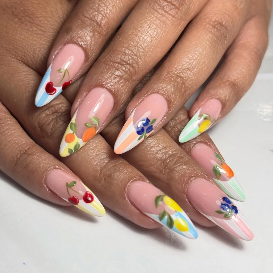 june manicure ideas 2026 Fruit Market Inspired Summer Nails