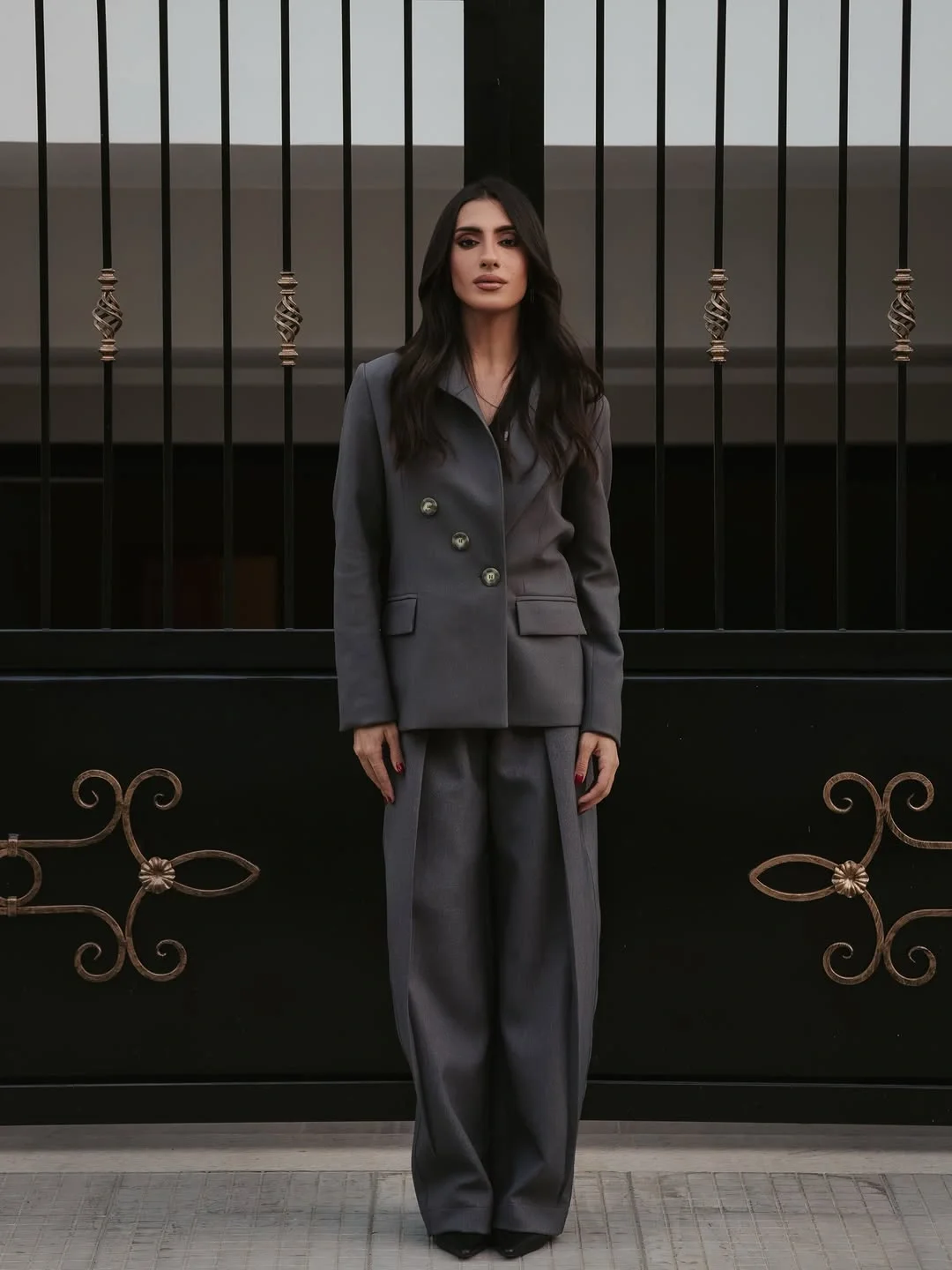 modest fall outfits 2026 The New Power Suit In Charcoal Gray