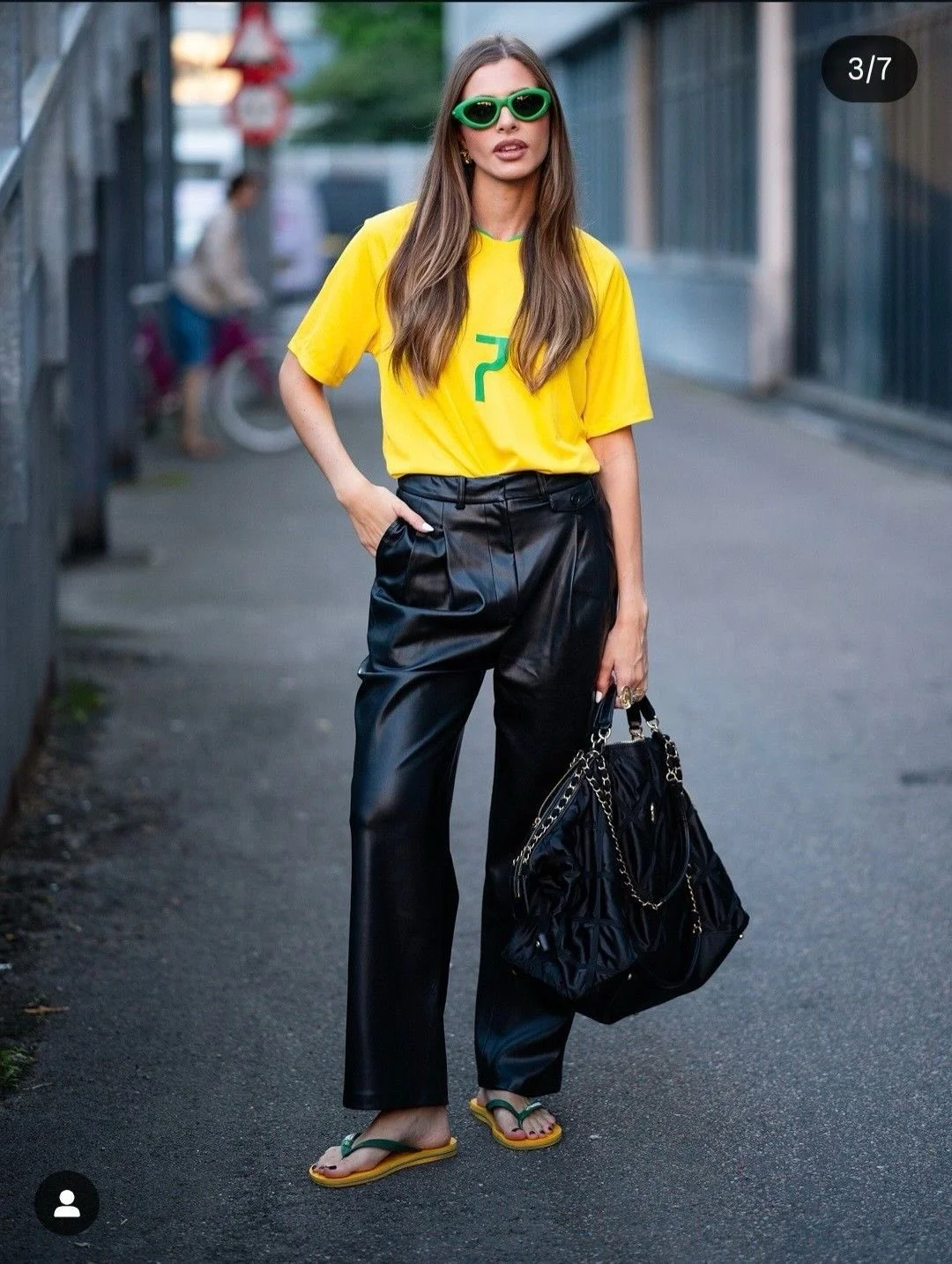 nice fall outfits 2026 Bold Color With Leather Trousers