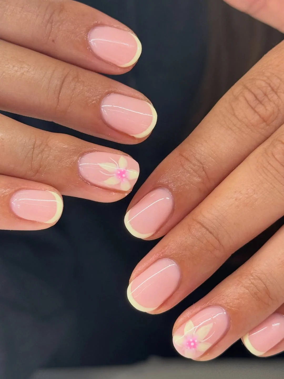 plain summer nails 2026 Delicate Floral French for Everyday Charm