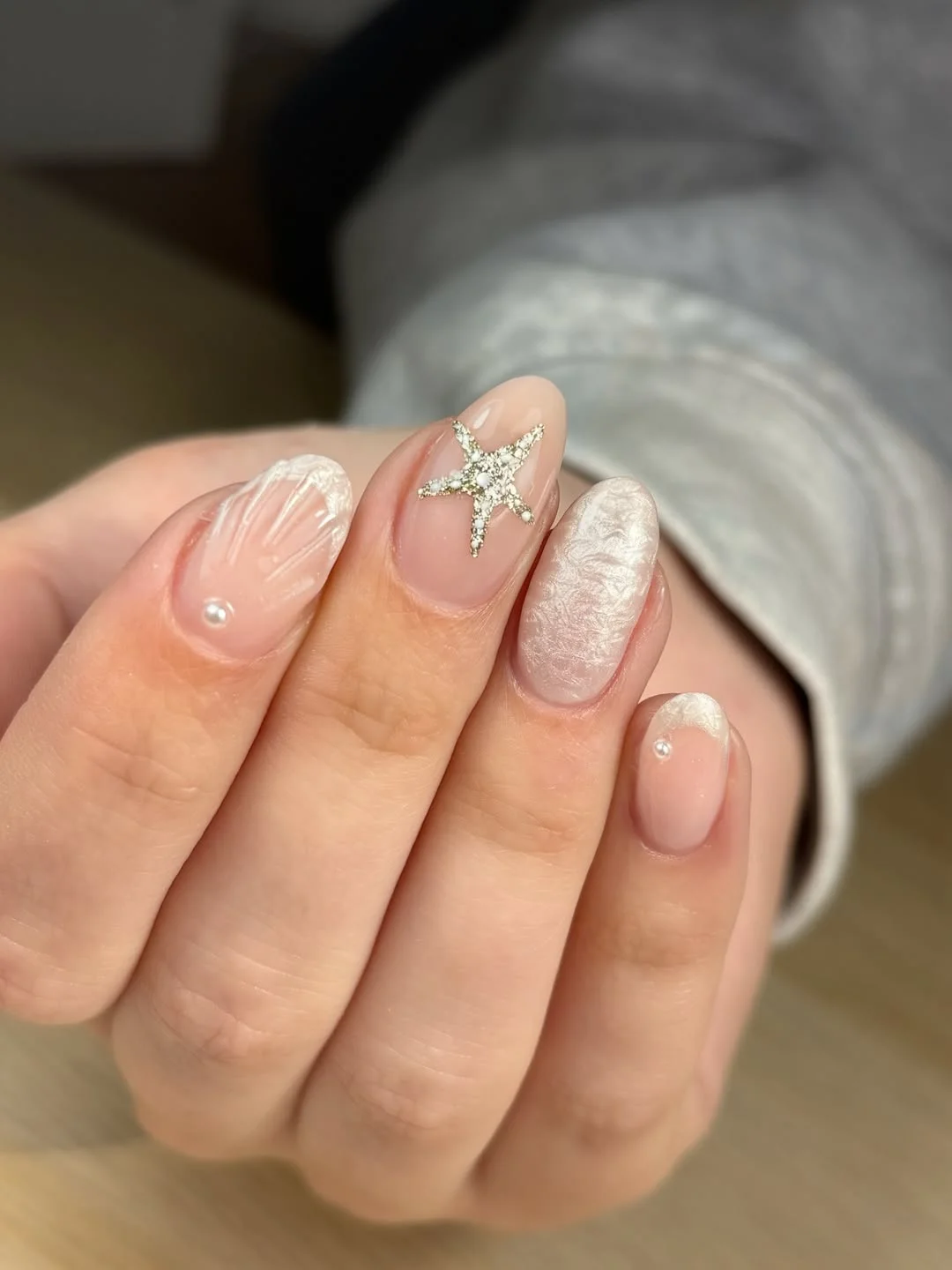 starfish summer nails 2026 Pearl White Coastal Elegance