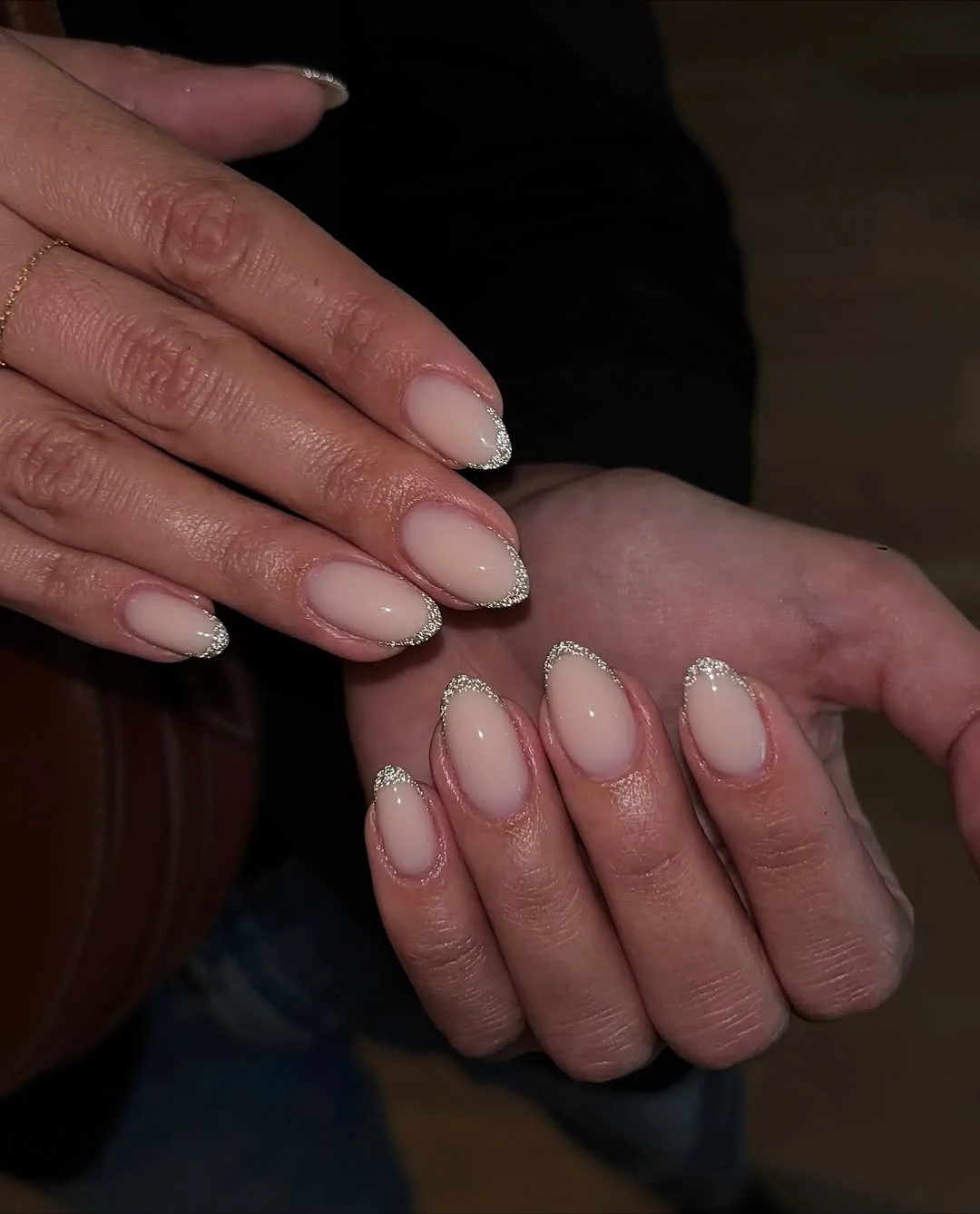 summer oval nails 2026 Delicate Glitter French Tips for Everyday Elegance