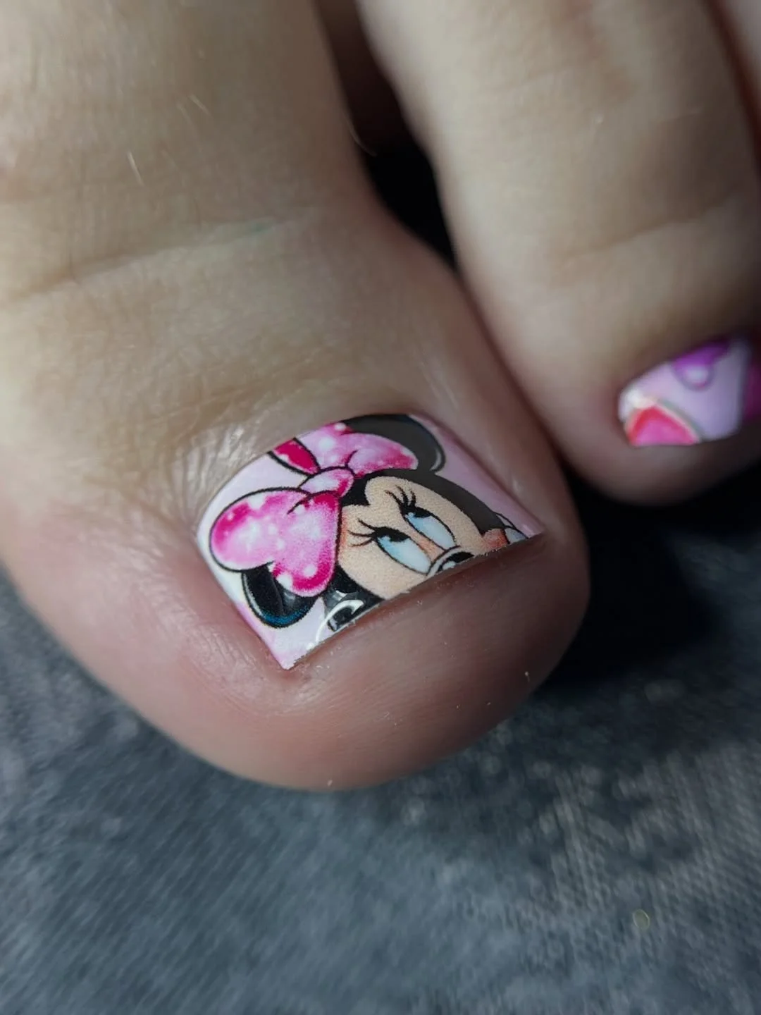 summer pedicure nail art 2026 Playful Pink Cartoon Pedicure