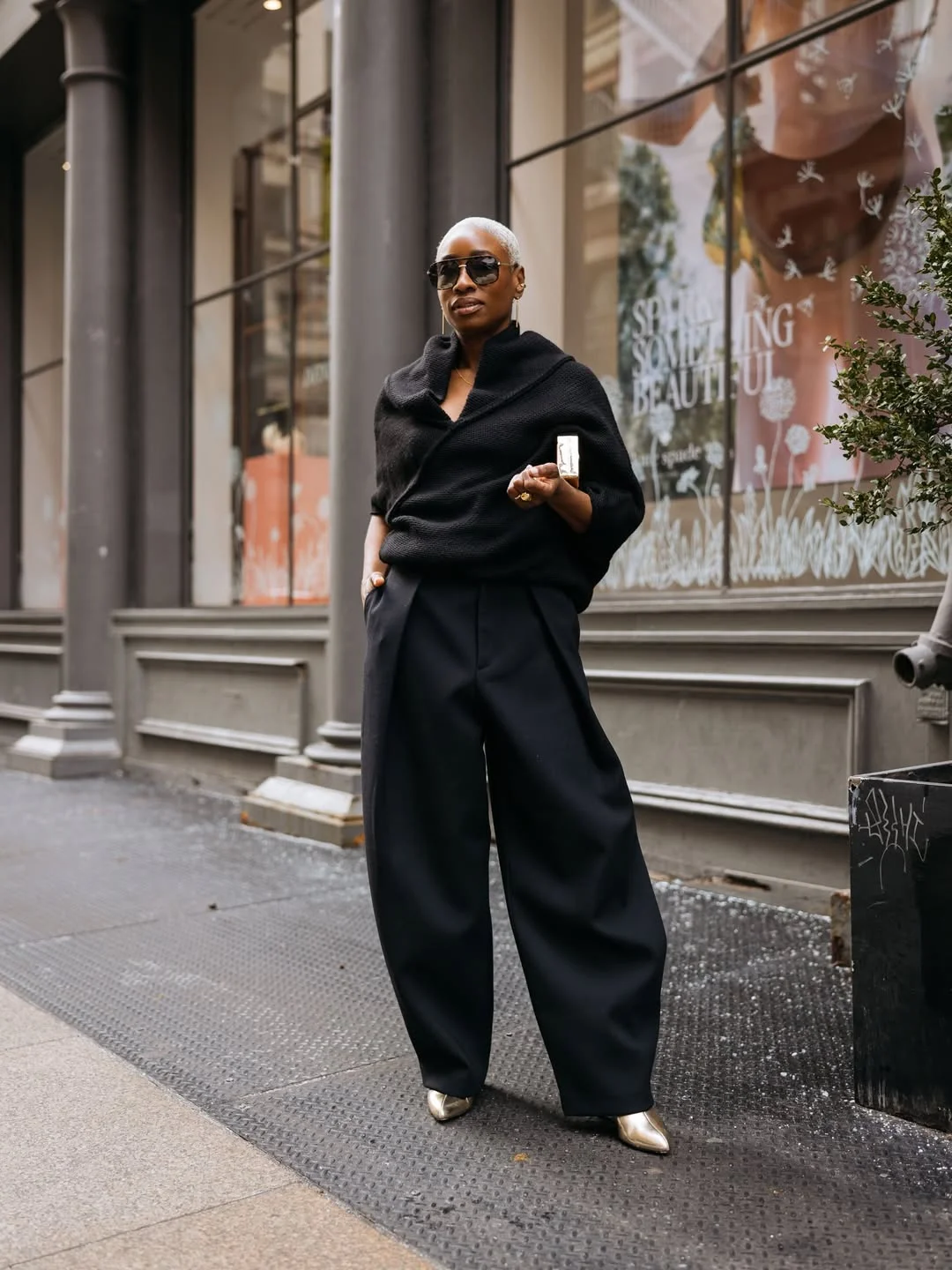 what to wear in fall 2026 over 50 Head-to-Toe Black with Modern Volume