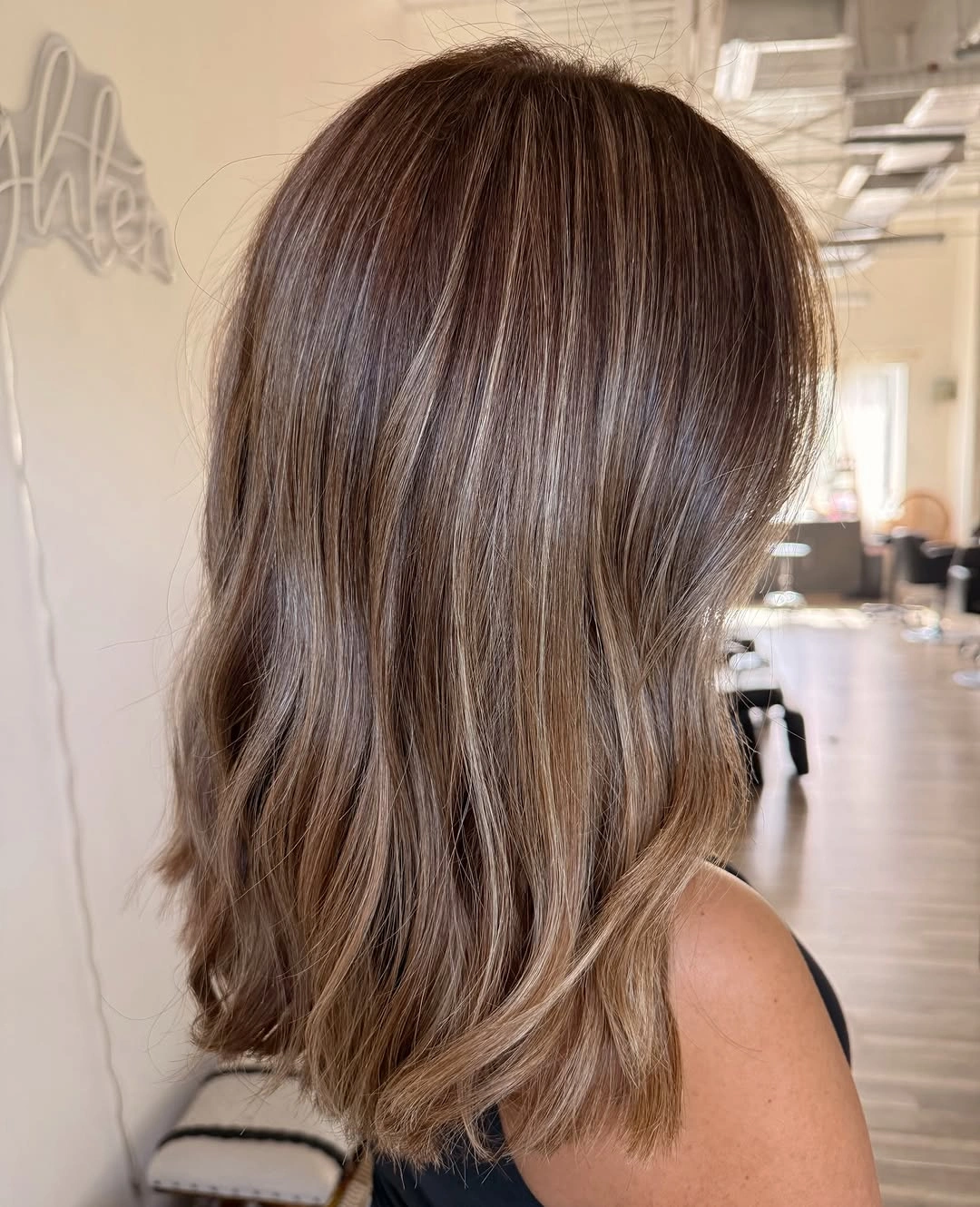 babylights hair ideas Cool Mushroom Brunette With Delicate Babylights