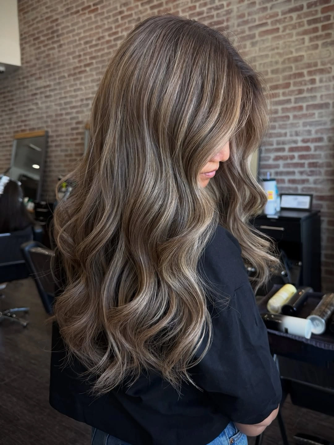 babylights hair ideas Smoky Mushroom Babylights With Soft Waves