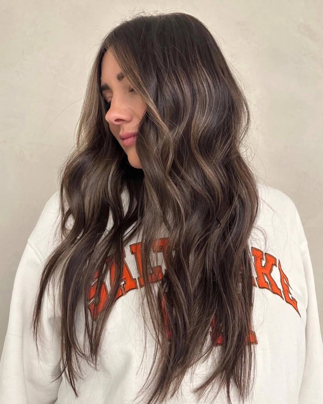 babylights hair ideas Rich Chocolate Brunette With Subtle Babylights