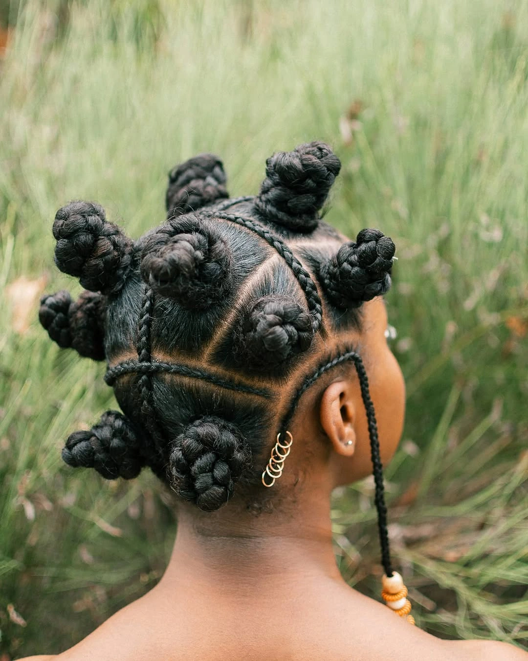bantu knots hairstyles Creative Sectioned Bantu Knots With Accent Braids
