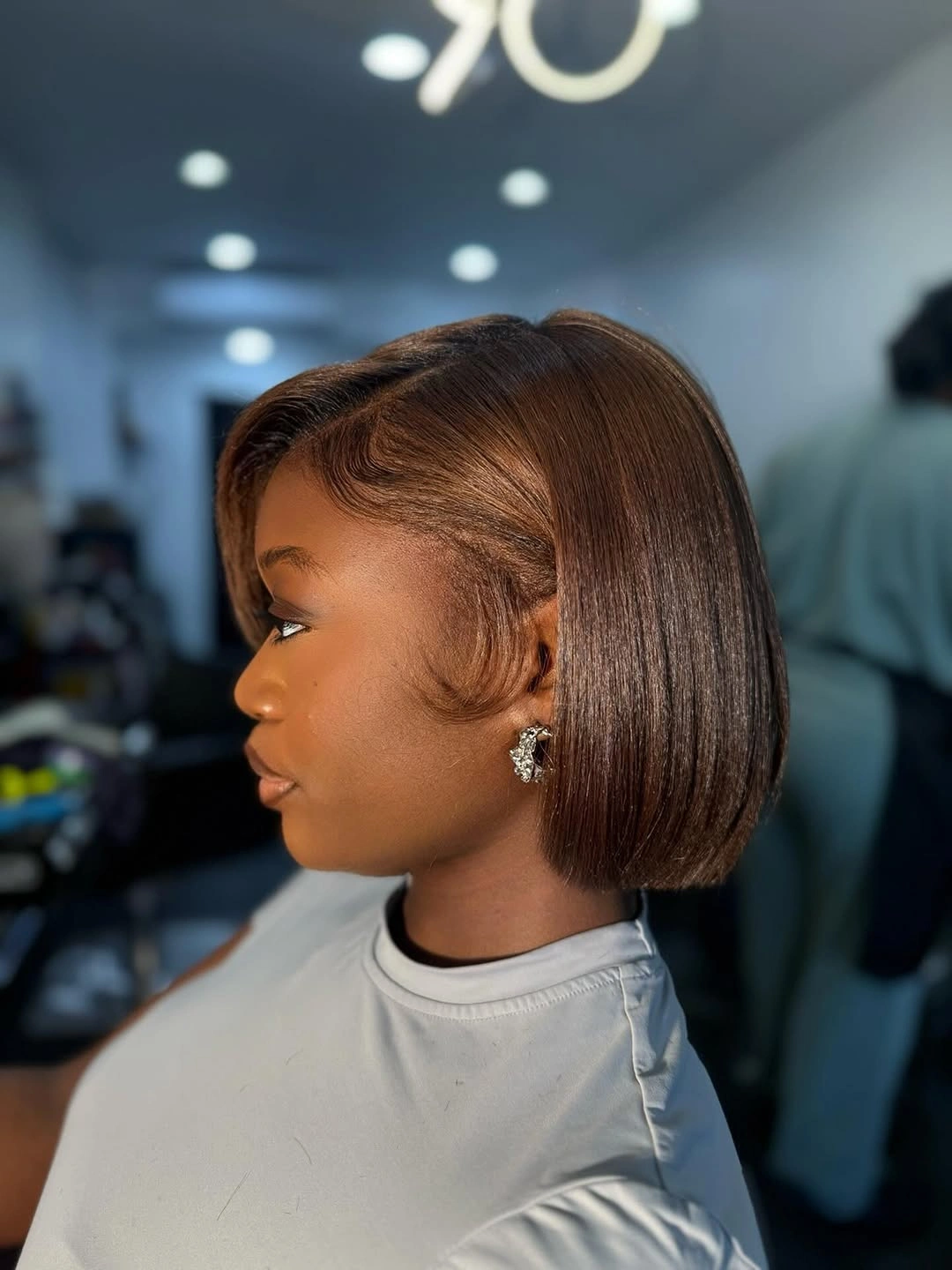 bob hairstyles for black women Sleek Chestnut Precision Bob