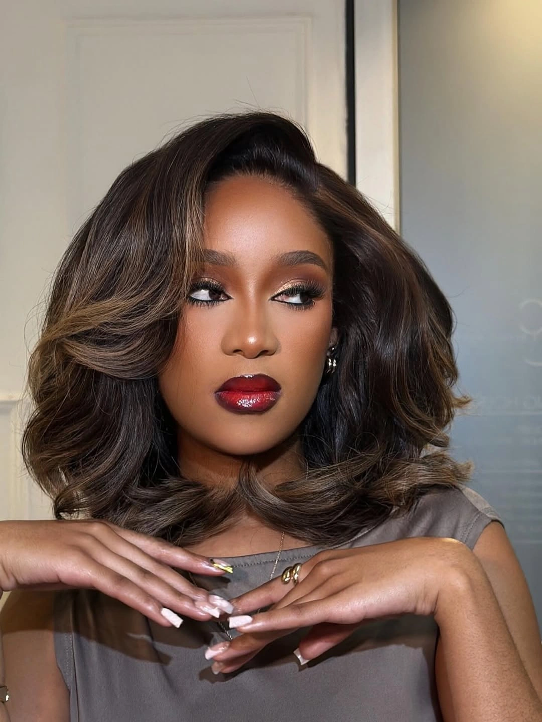 bob hairstyles for black women Bouncy Layered Blowout Bob