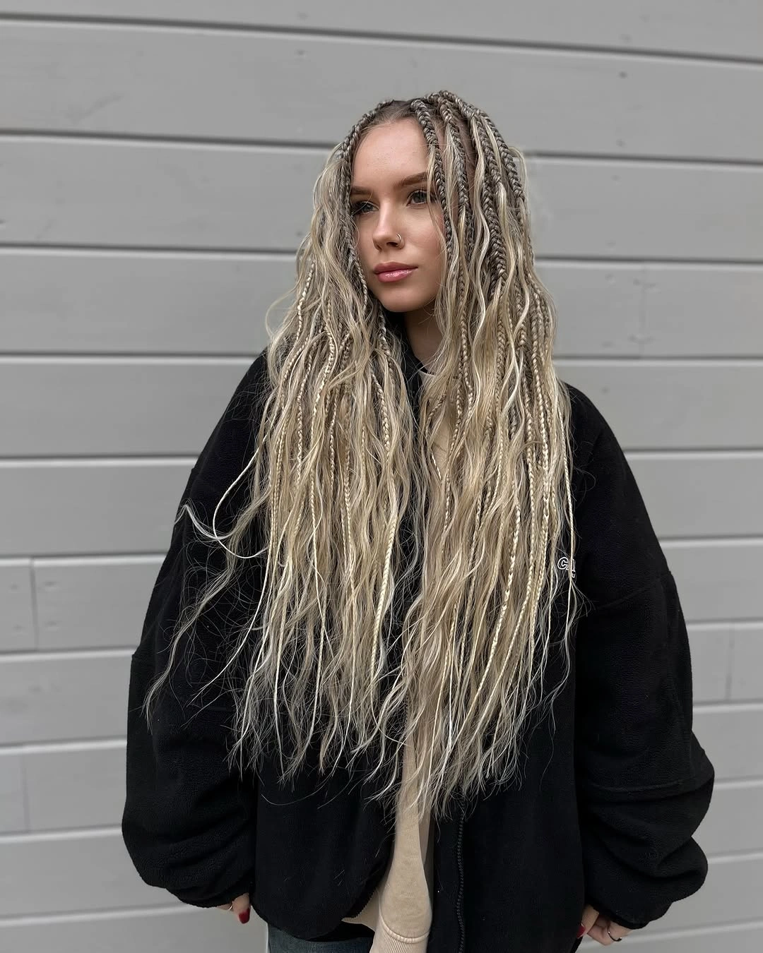 bora bora braids hairstyle Platinum Boho Braids With Beach Waves