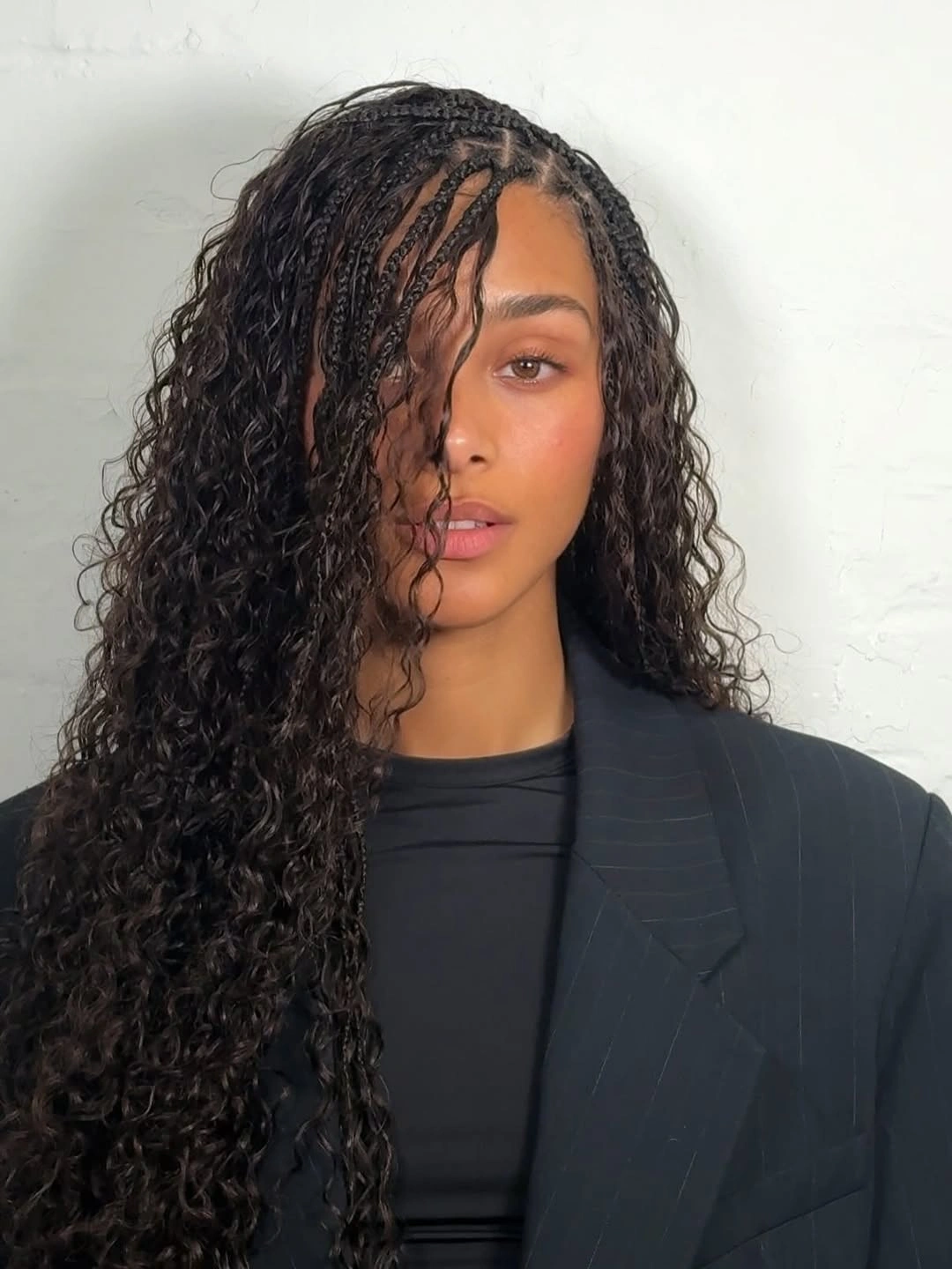 bora bora braids hairstyle Curly Fulani Inspired Braids With Soft Definition