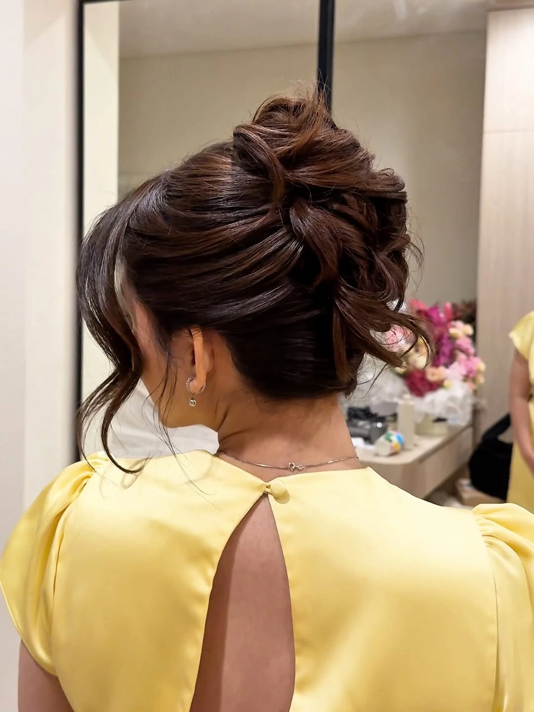 bridesmaid hairstyling Soft Twisted Bridal Bun