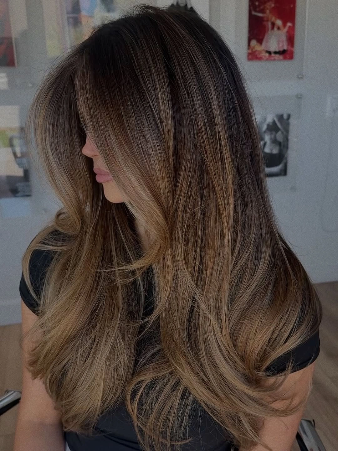 dimensional brunette hair color Velvety Mushroom Brunette With Luxe Volume